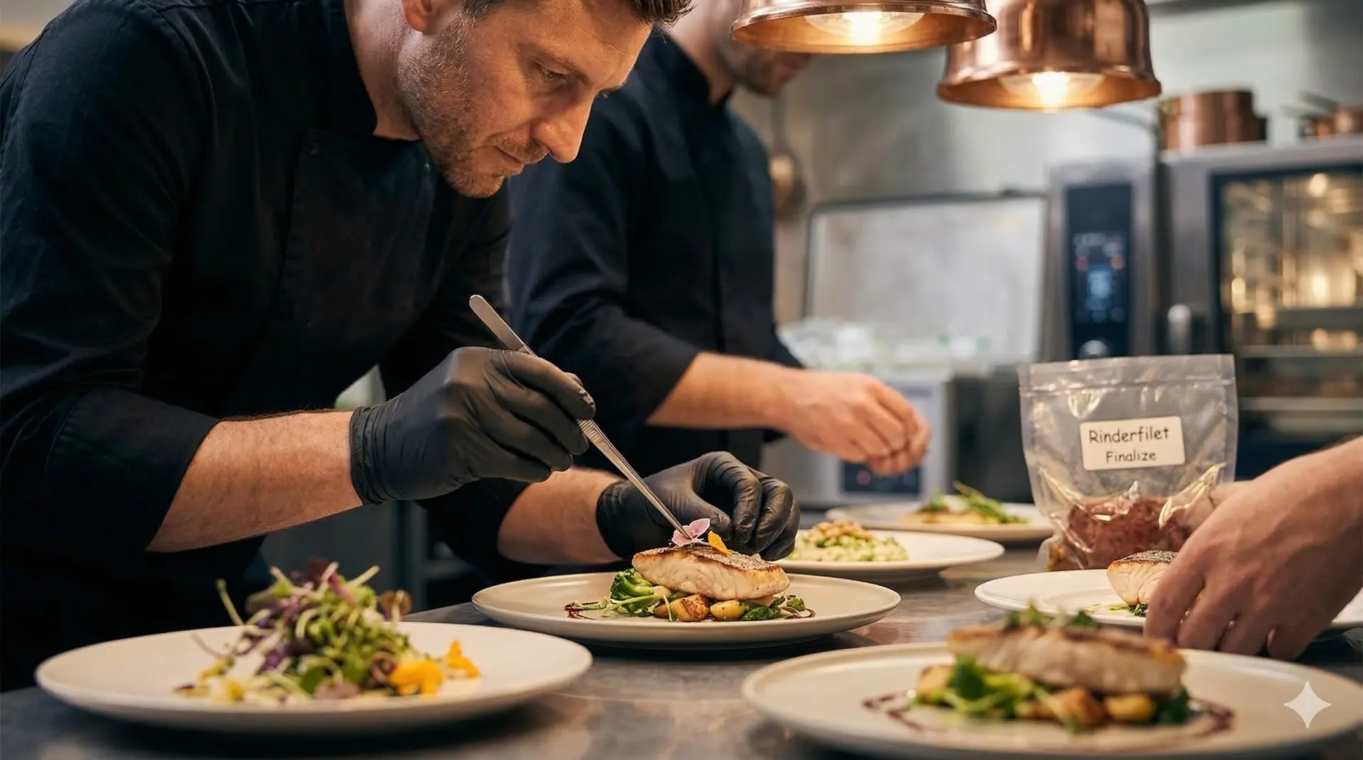 Profiküche mit KI-gestütztem Rezeptmanagement